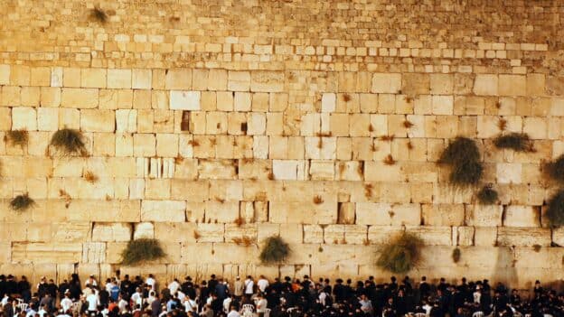 Praying the Shema Israel prayer at the Western Wall