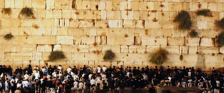 Praying the Shema Israel prayer at the Western Wall