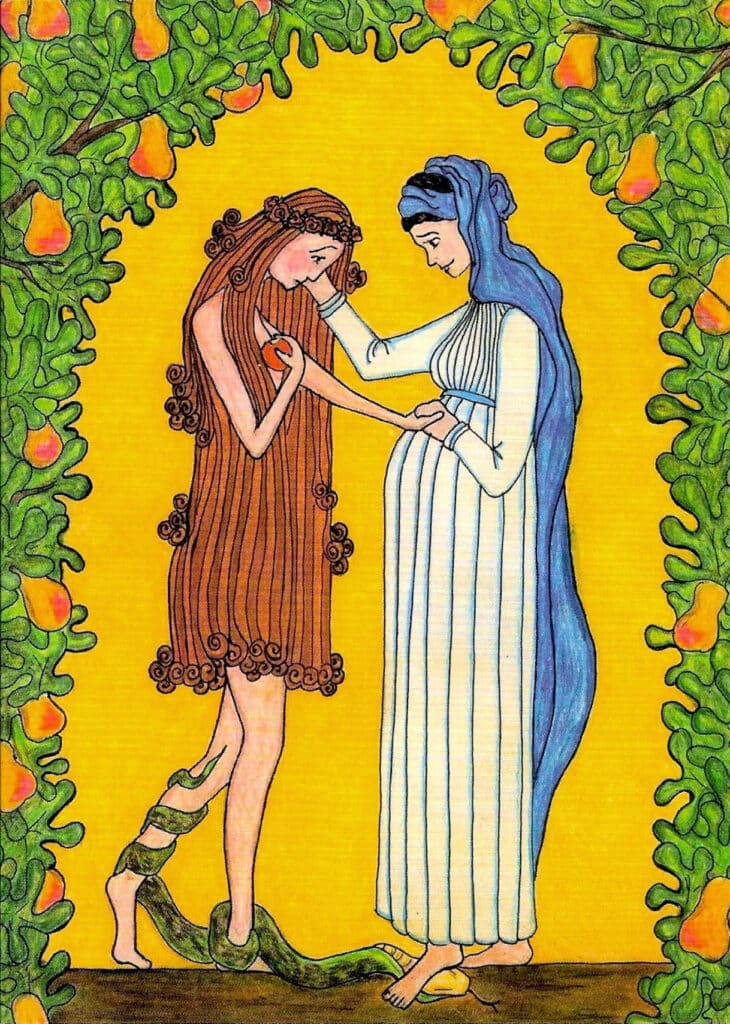 "Mary consoles Eve", by Sister Grace Remington