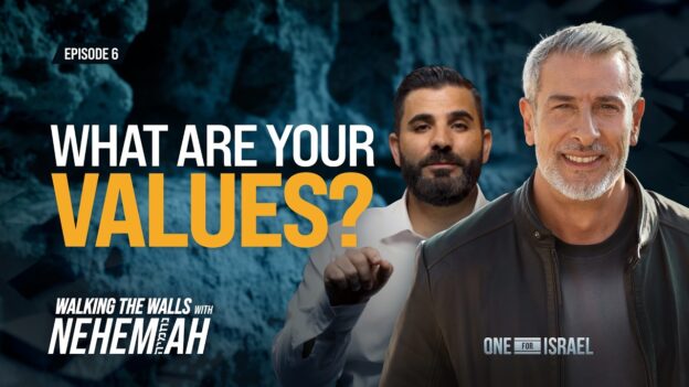 Video thumbnail: two men in the foreground with bold orange text 'VALUES?' and white 'WHAT ARE YOUR' above it; Episode 6 branding visible.
